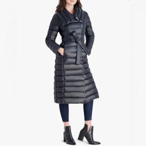 Via Spiga Black Quilted Puffer Coat